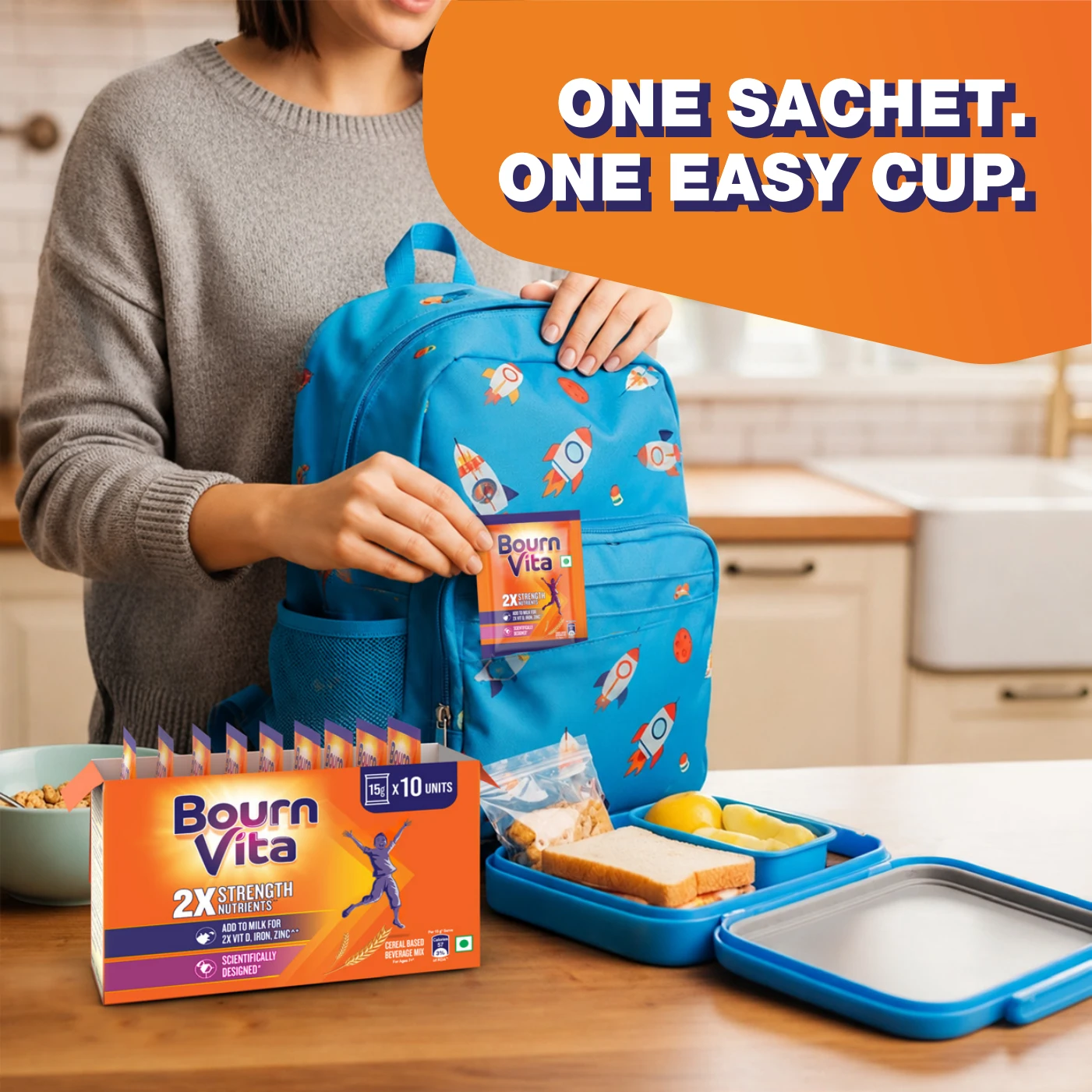Everyday convenience: a sachet packed for the day