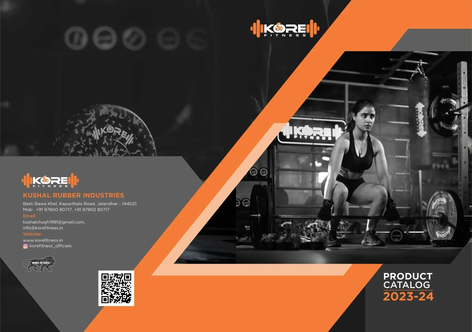Product catalogue cover design for Kore Fitness