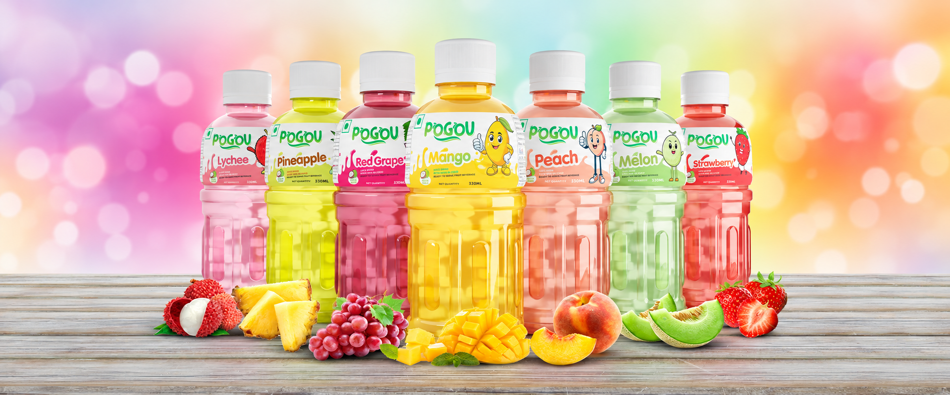 Complete Pogou fruit drink packaging range